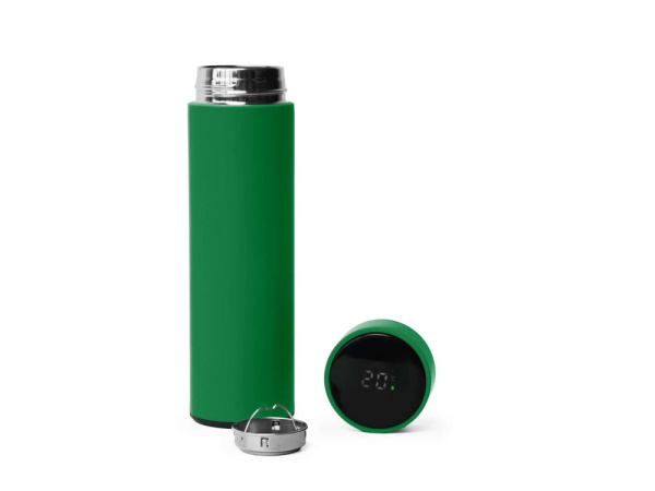 Термос FAMILY MARK LED, индикатор, soft touch, Цвет зеленый