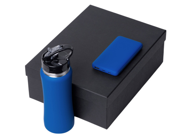 Подарочный набор «COLOR IT» с бутылкой для воды и повербанком , Размер 10000 mAh, Цвет синий
