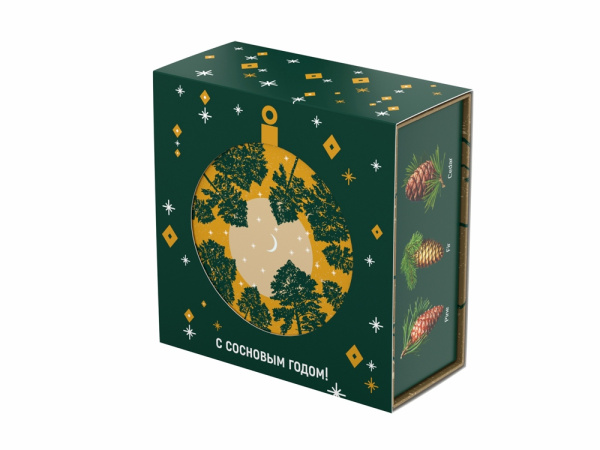 Подарочный набор c чаем «С сосновым годом!», Цвет мультиколор