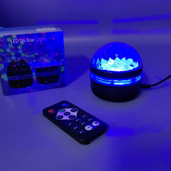 Проектор – ночник «Волна» Q6 LED Starry projection light с пультом ДУ (режимы подсветки, датчик звука)