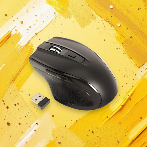 Беспроводная мышь LP G303, до 10м, 2xAAA, USB, Windows/Mac OS, черный / Эргономика и надежность для вашего комфорта