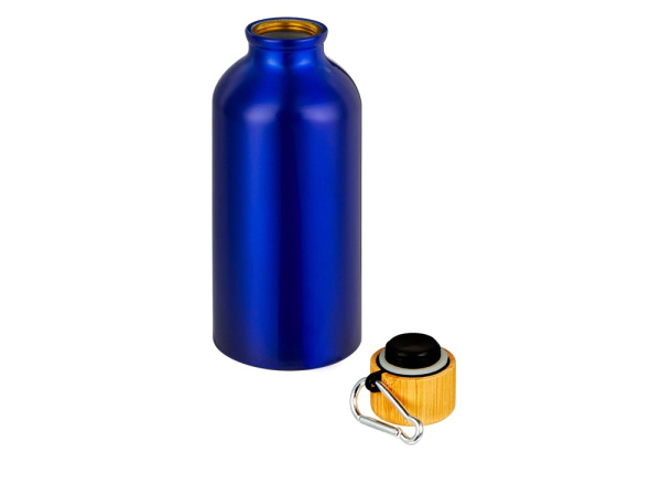 Бутылка «Hip S Bamboo» с карабином, 400 мл, Цвет синий