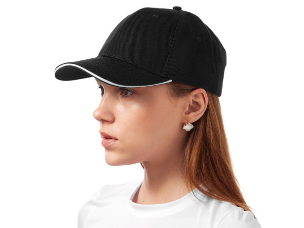 Бейсболка «Cancun», Цвет черный, белый