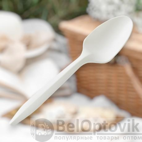 Чайная ложка из кукурузного крахмала, 6 дюймов (15 см), белая