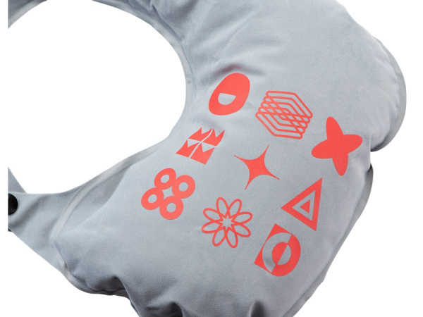 Подушка для путешествия с помпой «Push» с термотрансфером, Цвет серый