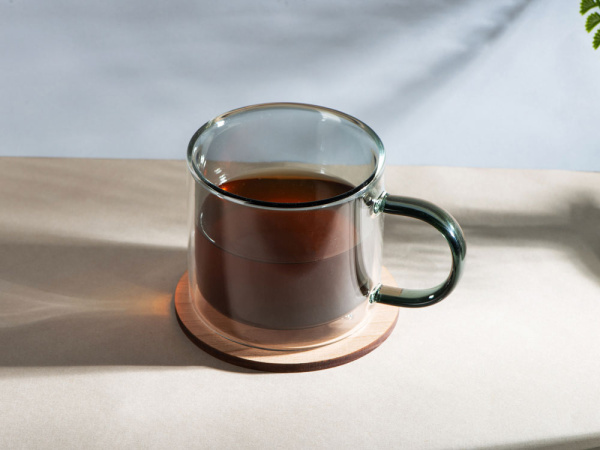 Кружка с двойными стенками «Office», Цвет черный прозрачный