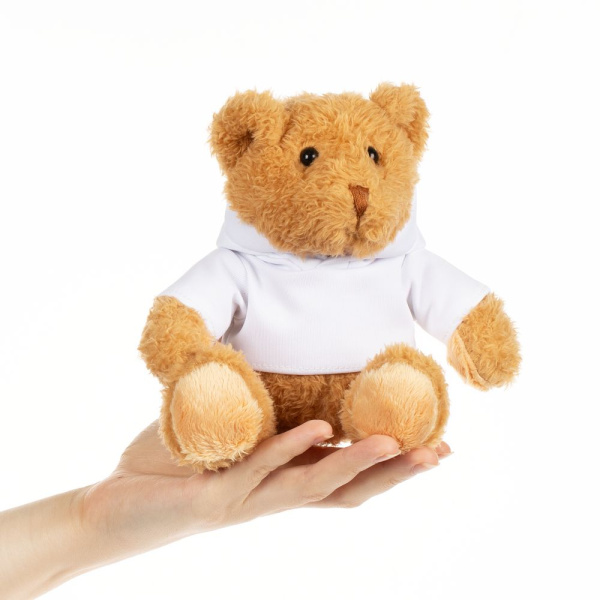 Мягкая игрушка «Мишка Cuddleton» в белом худи, 14х17 см