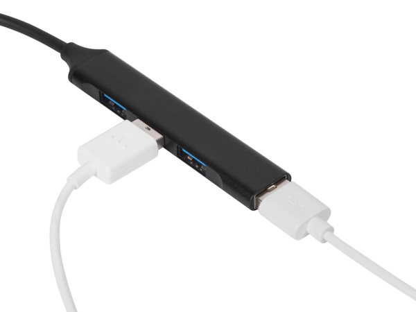 USB-хаб «Link» с коннектором 2-в-1 USB-C и USB-A, 2.0/3.0, Цвет черный