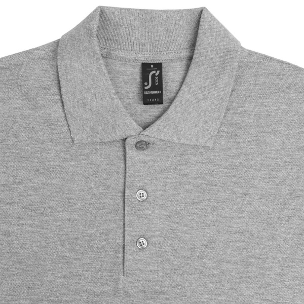 Рубашка поло мужская Summer 170, серый меланж, XS–XXL