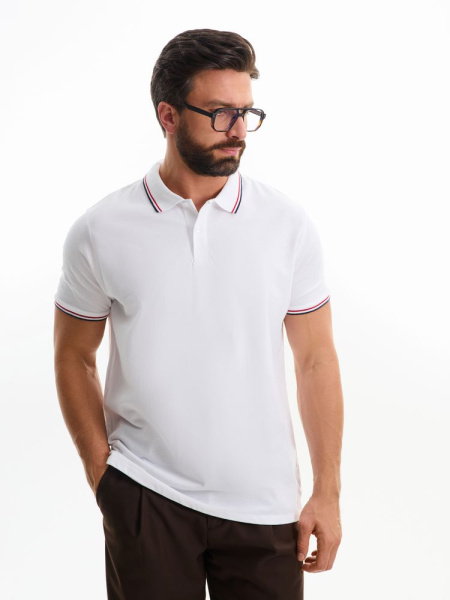 Рубашка поло мужская Prestige Men, белая, S–XXL