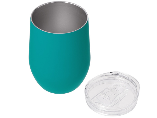 Вакуумная термокружка «Sense Gum», непротекаемая крышка, soft-touch, Цвет бирюзовый