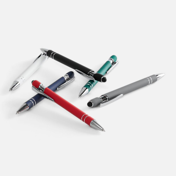 Ручка шариковая Pointer Soft Touch со стилусом, зеленая, 14,3х1 см