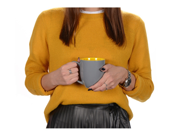 Кружка «Gracy», Цвет серый/желтый