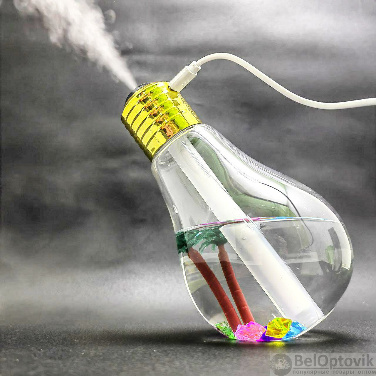 Увлажнитель (аромадиффузор) воздуха «Лампочка» BULB Humidifier с LED  подсветкой, USB, 400 ml (арт: TDA-4342) от 221 ₽ рублей оптом в Москве