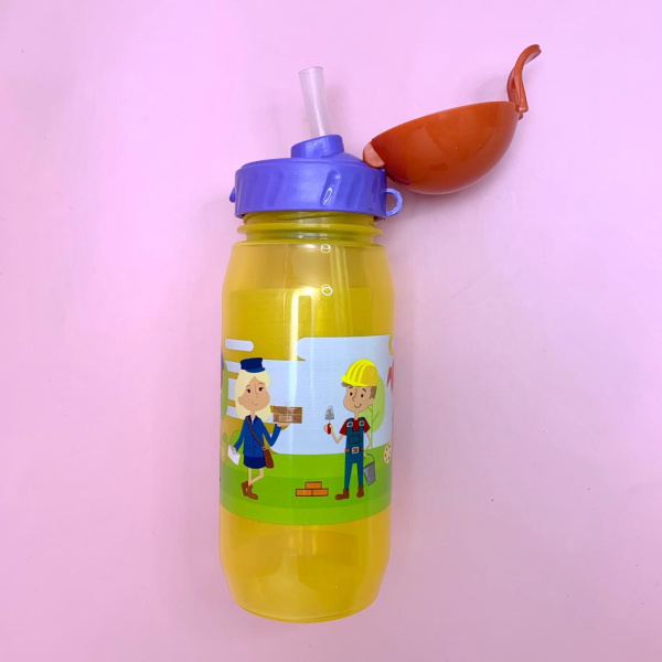 Детская бутылка для воды KIDS BOTTLE с трубочкой, 400 мл