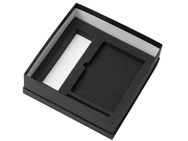 Подарочный набор "Color it" с блокнотом, металлической ручкой и термосом, Размер магнитная обложка, Цвет черный