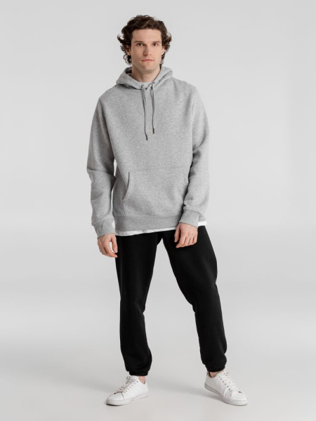 Толстовка с капюшоном унисекс King, серый меланж, XS–4XL