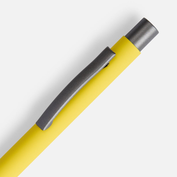 Ручка шариковая Atento Soft Touch, желтая, 13,5х0,9 см