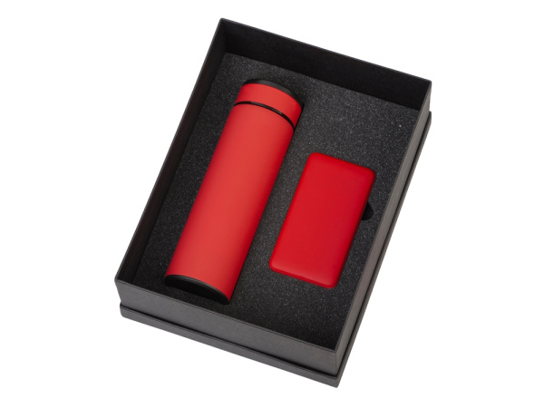 Подарочный набор "COLOR IT" c термосом и повербанком, Размер 5000 mAh, Цвет красный