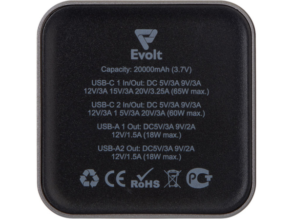 Внешний аккумулятор для ноутбуков «Main» 65 Вт, 20000 mAh, Цвет серый