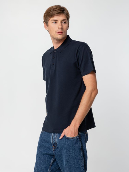 Рубашка поло мужская Summer 170, темно-синяя (navy), XS–XXL