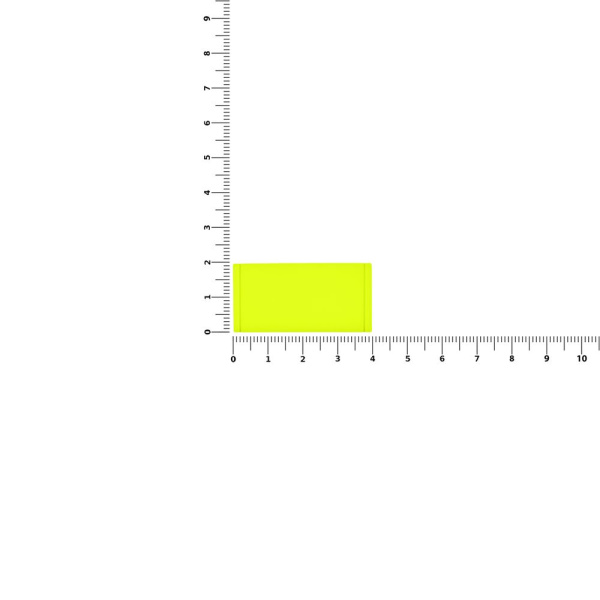 Лейбл из ПВХ Dzeta, XS, желтый неон, 2х4х0,2 см