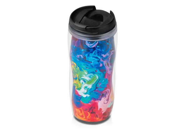 Термокружка «Mony», Цвет прозрачный/черный