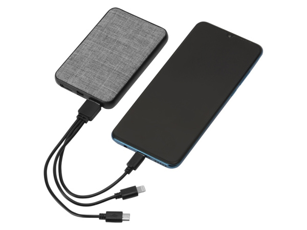 Внешний аккумулятор из rPET «Reborn», 5000 mAh, Цвет серый