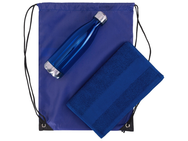 Спортивный набор с бутылкой и полотенцем «Beginner», Цвет синий