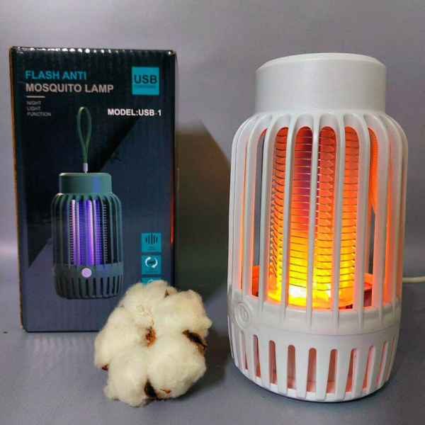 Антимоскитная лампа - ловушка для насекомых Flash Anti Mosquito lamp USB-1 (2 режима лампы, режим ловушки