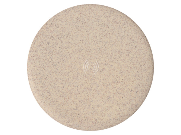 Беспроводное зарядное устройство «Wheatty» из пшеничной соломы, 5W, Цвет бежевый