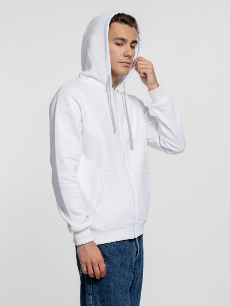 Толстовка на молнии с капюшоном Siverga Heavy, белая (белоснежная), XS–5XL
