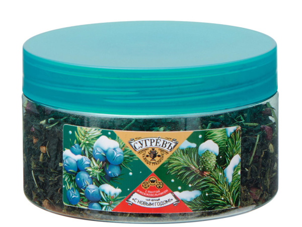 Чай черный с можжевельником и пихтой «С НОВЫМ ГОДОМ !», Цвет бирюзовый/многоцвет