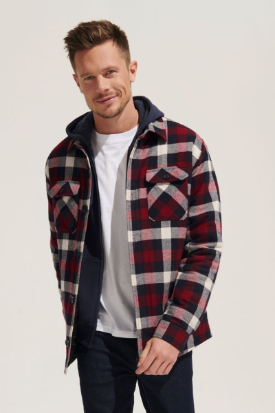 Куртка-рубашка оверсайз унисекс Noah, бордовая, XS–4XL (0–3)