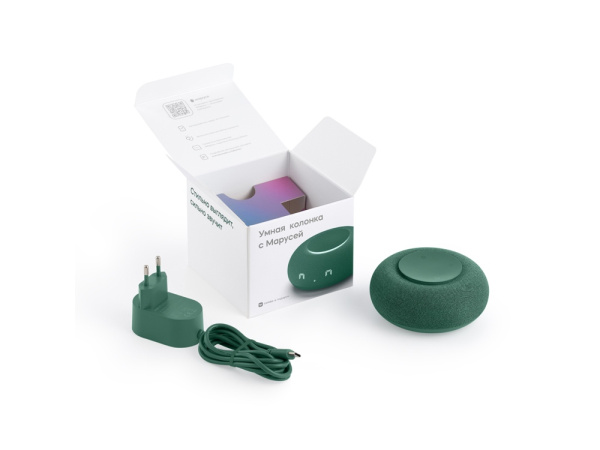 Умная колонка «Капсула Мини» с голосовым помощником Марусей, Цвет хвойный зеленый