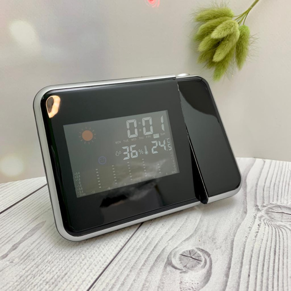 Часы - метеостанция  с будильником и проектором времени Jetix