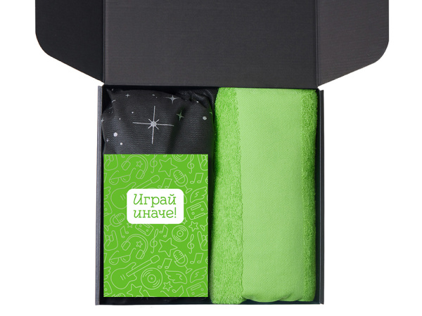 Подарочный набор «Re:y. Care» с полотенцем, солью для ванны и диффузором, Цвет зеленое яблоко