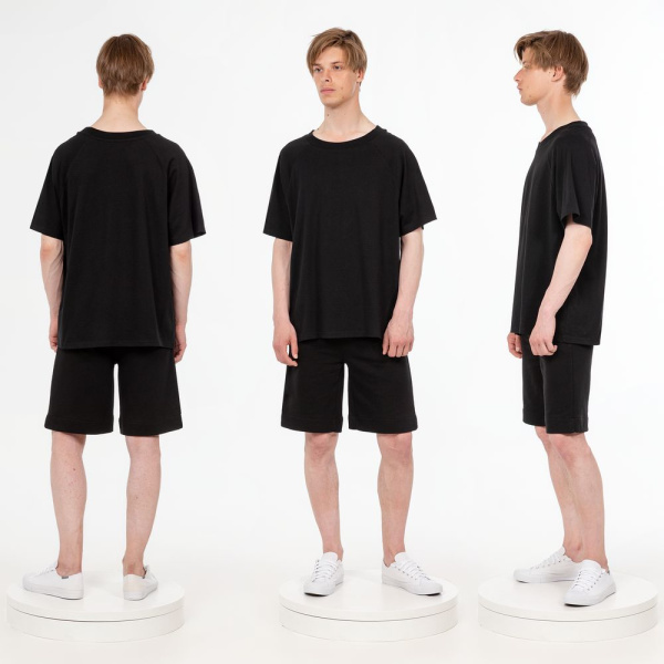 Футболка унисекс оверсайз T2, черная, XS–XXL