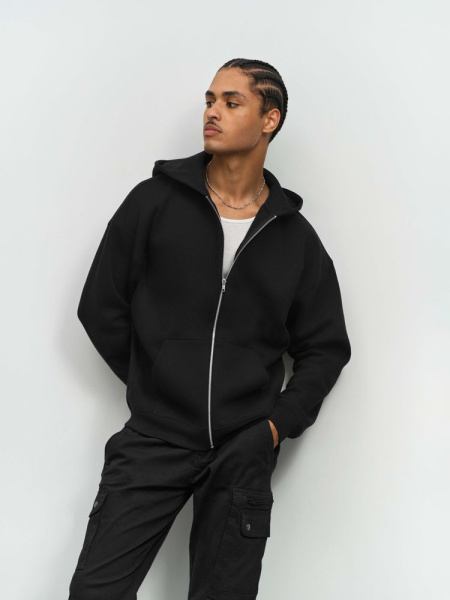 Толстовка унисекс на молнии Jelo, черная, XS–3XL