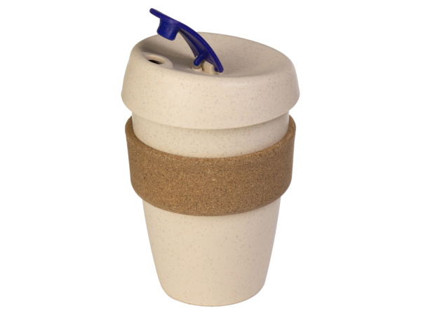 Стакан из пшеничного волокна с двойными стенками «Pino», Цвет натуральный, синий, коричневый