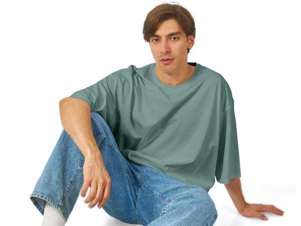 Футболка оверсайз «Berlin» унисекс, Размер XL-2XL, Цвет пыльно - бирюзовый