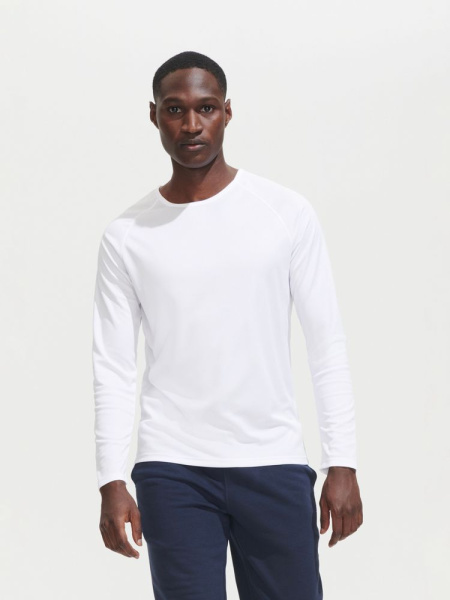 Футболка с длинным рукавом Sporty LSL Men, неоново-зеленая, S–3XL