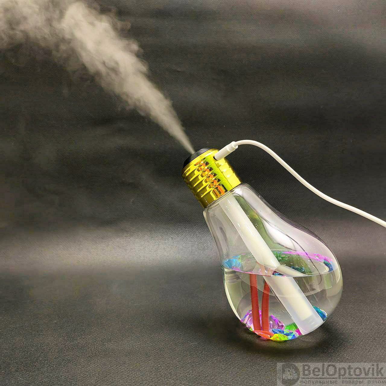 Увлажнитель (аромадиффузор) воздуха «Лампочка» BULB Humidifier с LED  подсветкой, USB, 400 ml (арт: TDA-4342) от 221 ₽ рублей оптом в Москве