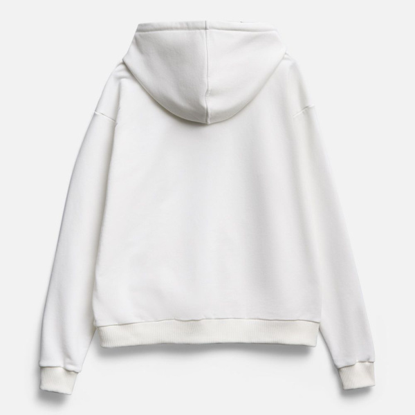 Толстовка унисекс оверсайз на молнии Zippy Terry, белая, XS–XXL