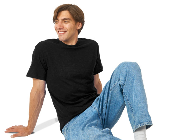 Футболка из текстурного джерси «Portofino», унисекс, Размер XS, Цвет черный