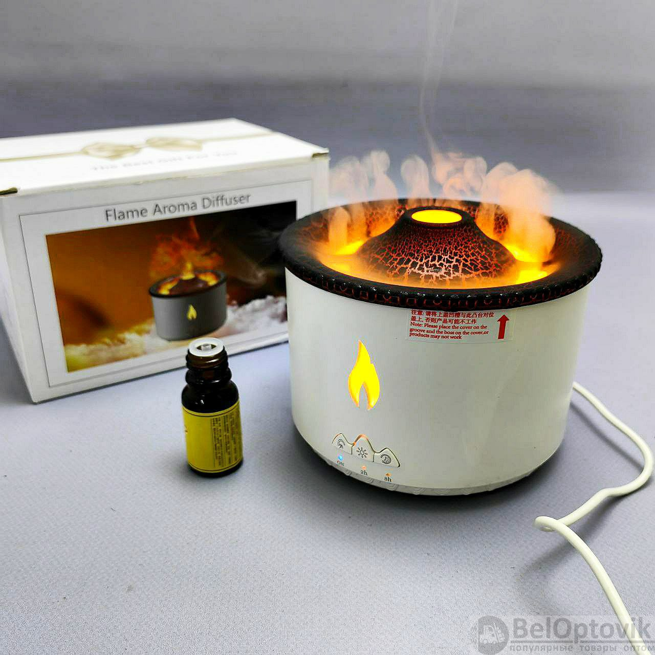 Увлажнитель воздуха (аромадиффузор) Volcano Aroma Diffuser J-V19 с пультом  ДУ, 360 ml (режимы вулкан/пламя, таймер 2 ч, 8ч) (арт: uv-13365) от  1 050 ₽ рублей оптом в Москве