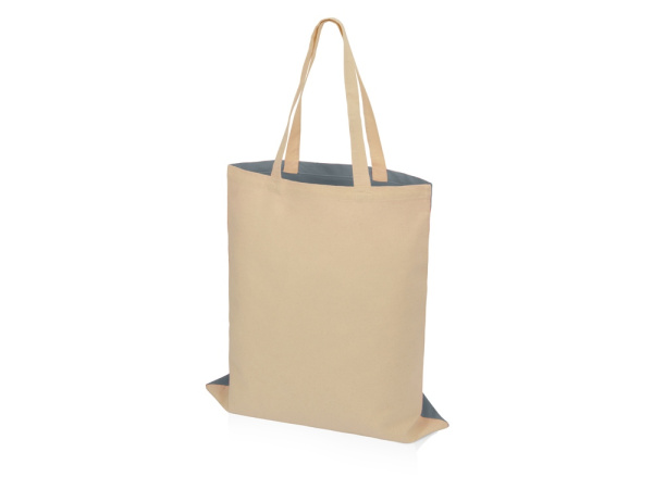 Сумка для шопинга «Twin» двухцветная из хлопка, 180 г/м2, Цвет серый, натуральный