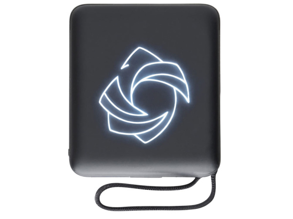 Магнитный беспроводной внешний аккумулятор c подсветкой лого «Энчант», 10000 мАч, Цвет черный