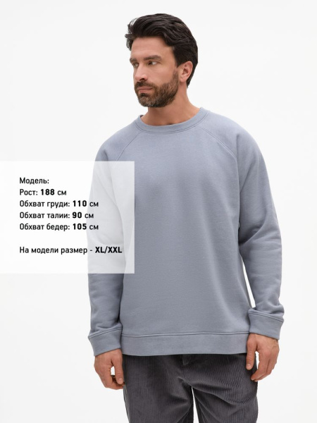 Свитшот унисекс S1, серый, XS–XXL