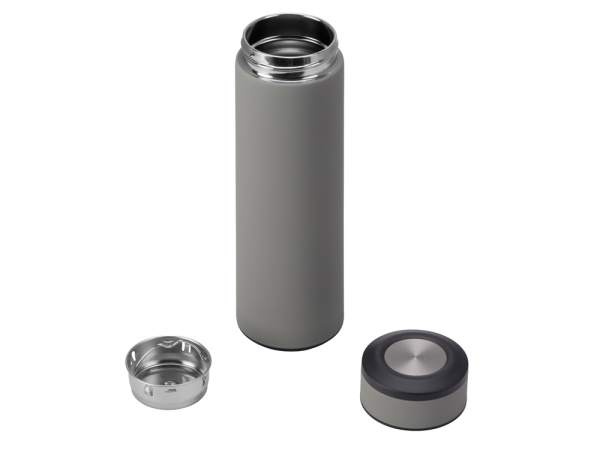 Вакуумный термос «Vacuum Flask C1», soft touch, 420мл, Цвет серый/черный/серебристый